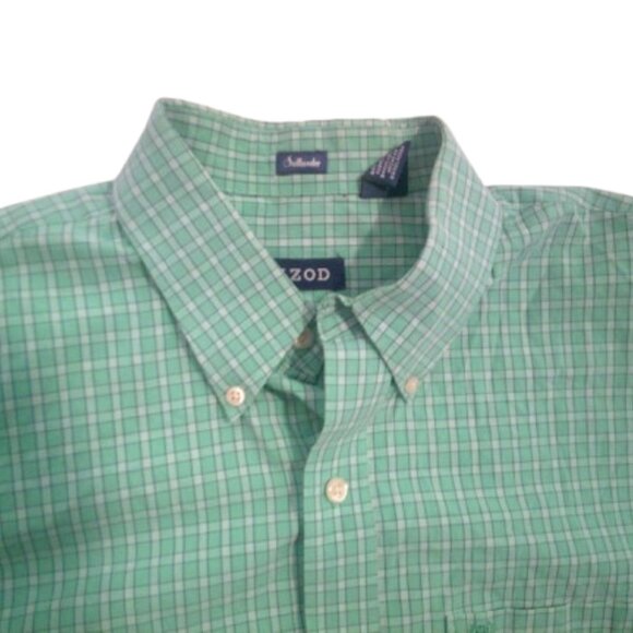 Izod Saltwater Mens Camp Shirt, Checkered Print, Size Lge - Picture 4 of 4